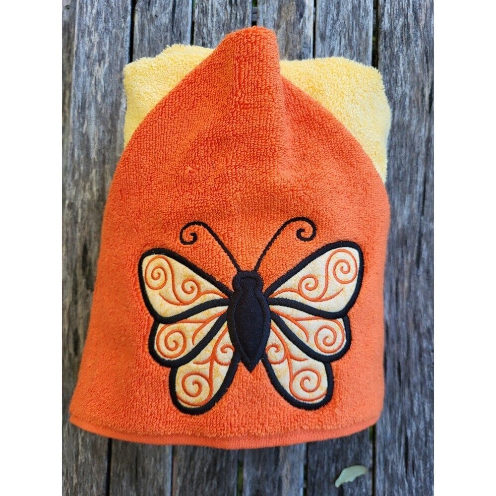Monarch Butterfly kids hooded towel embroidered